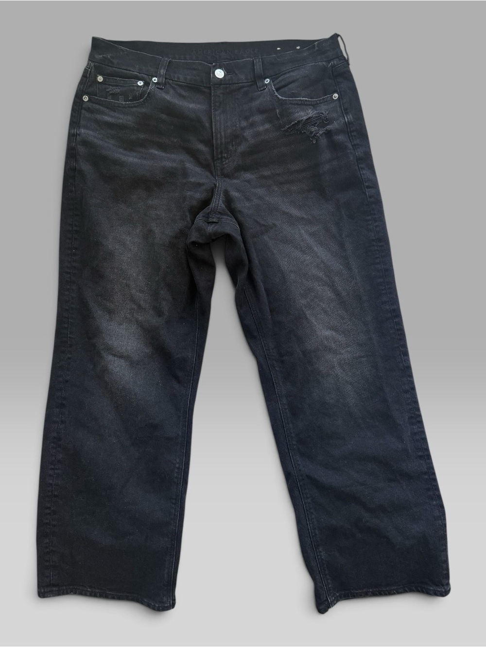 American Eagle Outfitters Washed Black Relaxed Jeans
